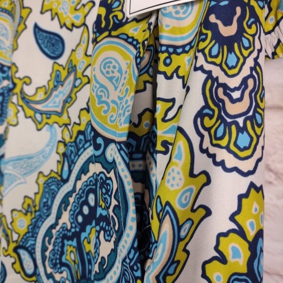 June & Vie Kaftan Caftan Maxi Dress PLUS 18/20 Floral Paisley Retro Mrs. Roper - Picture 5 of 11